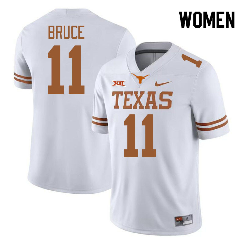 Women #11 McCoy Bruce Texas Longhorns College Football Jerseys Stitched-White